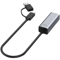 Allnet USB 3.0 Typ-C&A Ethernet Adapter (USB 3.0, USB 3.1 Gen 1, USB-C), Netzwerk Adapter, Grau