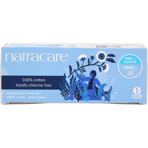 natracare Tampons organic cotton, Super, aus Bio-Baumwolle, 20 Stück