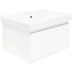 SAT Badezimmerschrank mit Waschbecken Evolution 58x30x44,8 cm Weiß Matt SATEVO60WMU1