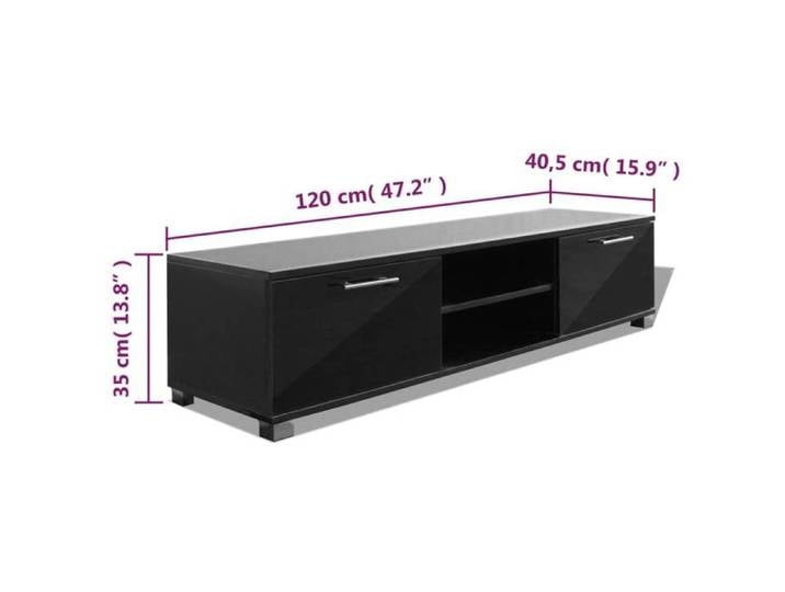 NEUF Armoire TV - Noir - Meuble TV - TABLE TV - Noir brillant 120x40 5x35 cm - TT2724
