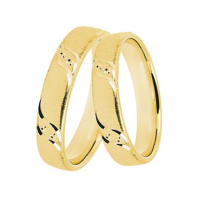Trauring DOOSTI "Schmuck Geschenk Silber 925 Trauring Ehering Partnerring LIEBE" Gr. 58, gold (gelbgoldfarben), Fingerringe, Damen, 58, Silber 925 (Sterlingsilber), 4mm, Trauring
