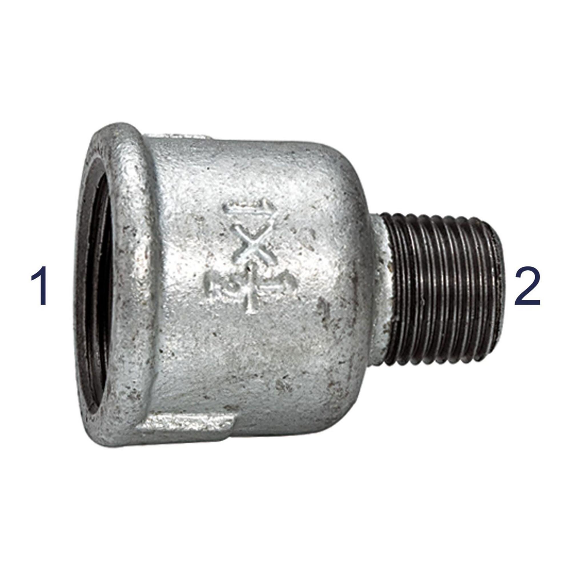Riegler Reduziermuffe 246, IG/AG, Rp 1, R 1/2, schwarzer Temperguss (TFM 246-1012)