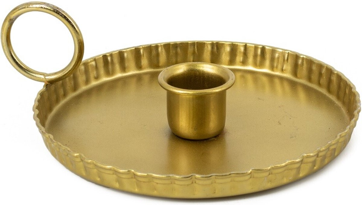 Kaarsenstandaard van metaal in goud door Homebound by Kolony