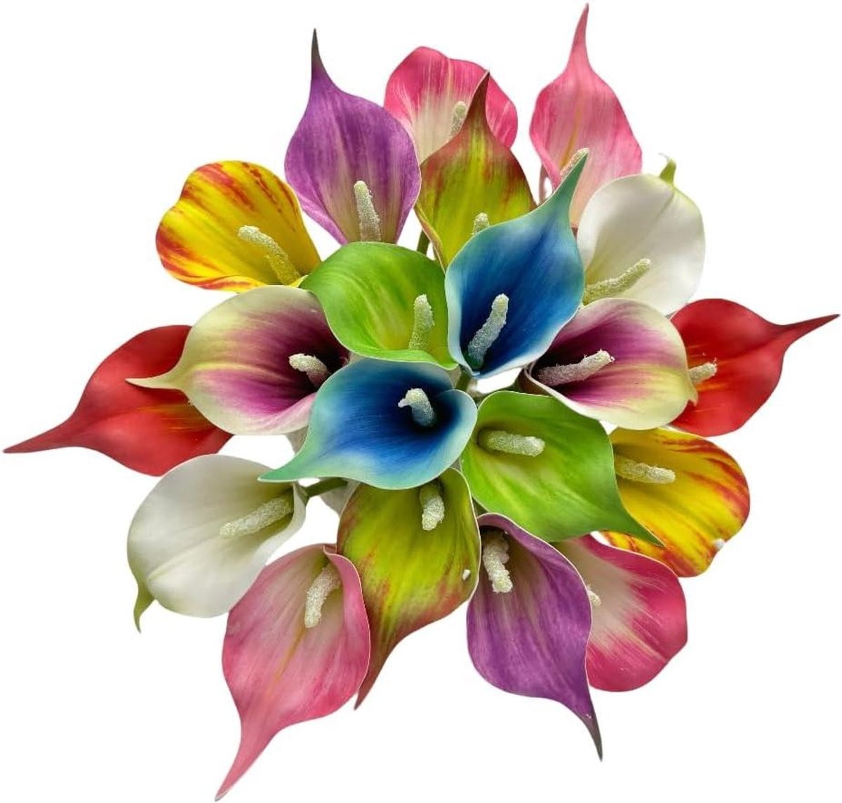 20 stuks Kunstbloemhoofden Calla - Meerkleurige Nepbloemen voor Decoratie