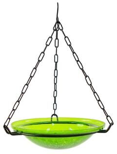 Achla Designs Hammered Copper Hanging Birdbath Bowl, 12.5 Inch Diameter, Polished Copper Plated