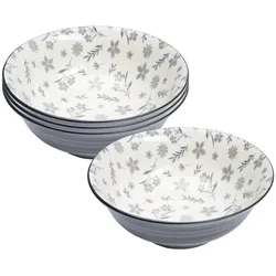 SERVIERSCHALEN Sendai Blume grau ø 21 cm 4er Set