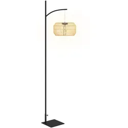 Outsunny-Rattan Solarlampe-44L x 32B x 178H cm-Gelb