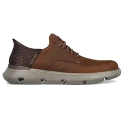 Skechers für Herren. 205046 Garza Gervin Braun Leder Turnschuhe (43), Wohnung, Schnürsenkel, Lässig