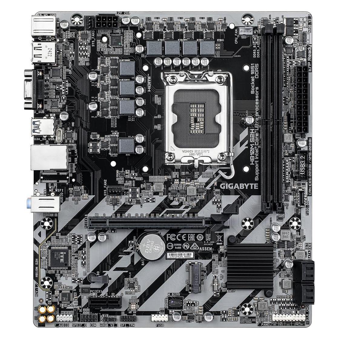 Gigabyte H810M S2H (LGA 1851, Socket S1, Intel H810, mATX) (H810M S2H)