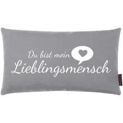 Kissen LIEBLINGSMENSCH grau (BH 30x50 cm) - grau - BH 30x50 cm