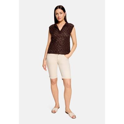 Kurzarmshirt CARTOON "Damen mit V-Ausschnitt", Damen, Gr. 34, dunkelbraun, Obermaterial: 60% Baumwolle, 40% Polyacryl, gerade normal, V-Ausschnitt, Shirts