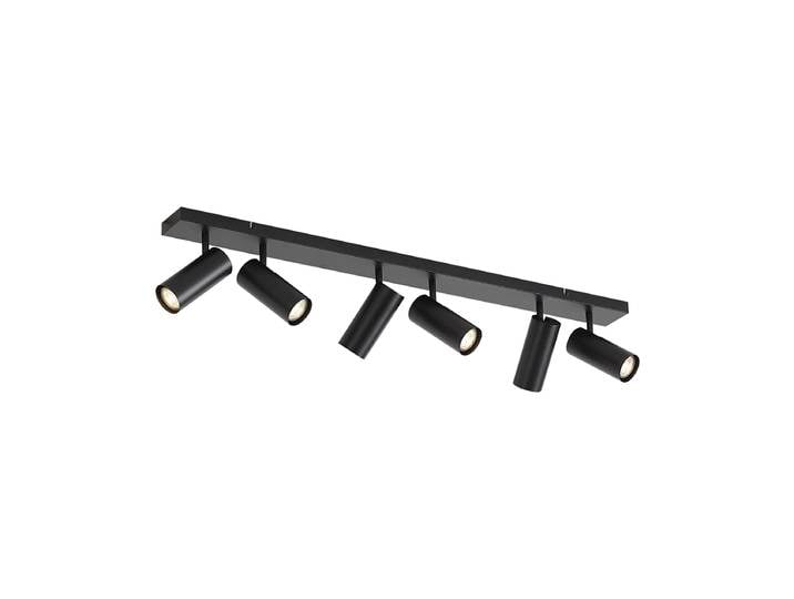 Plafonnier moderne noir 102cm 6 lumières réglable - Renna