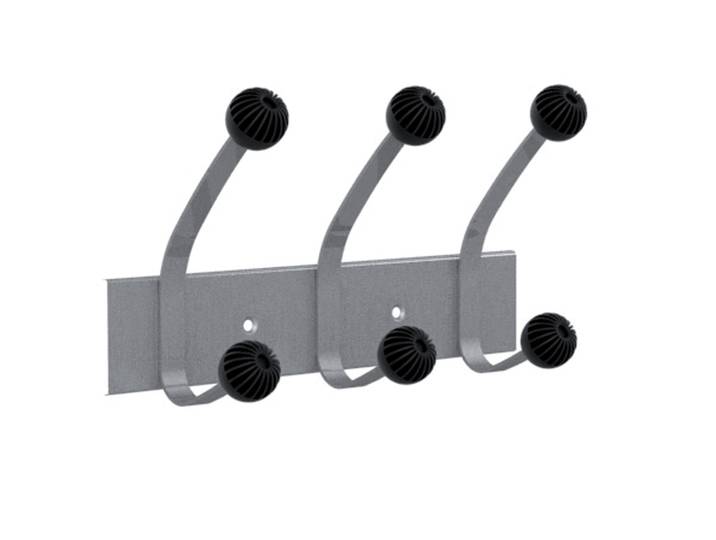 Patères doubles 3 boules gris métal Unilux