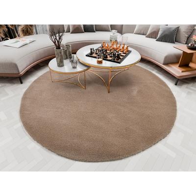 Hochflor-Teppich OCI DIE TEPPICHMARKE "Soft Dream", beige, H:30mm Ø:200cm, Kunstfaser, Teppiche, weich durch Microfaser, Shaggy, Langflor, Wohnzimmer