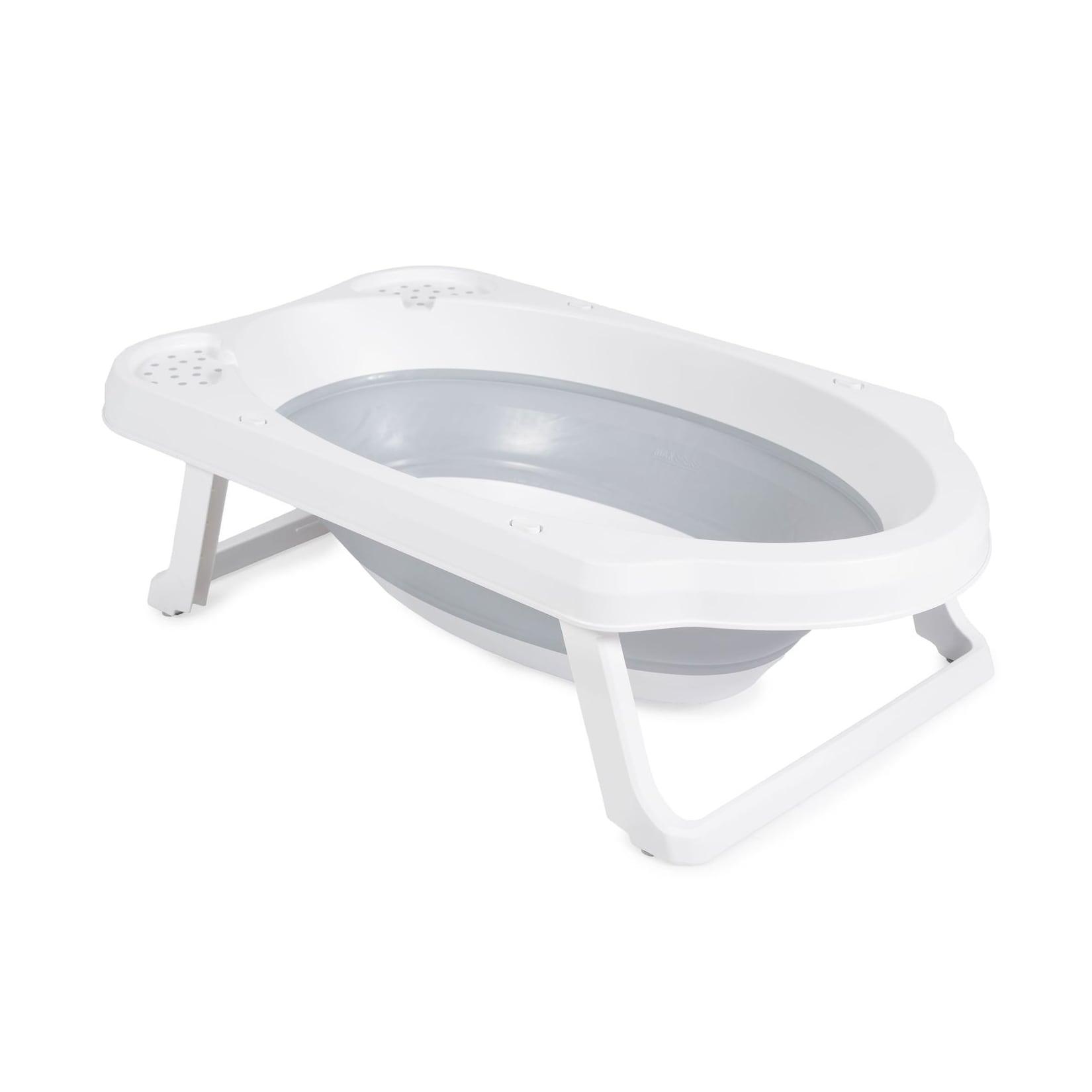 Cangaroo faltbare Babybadewanne Maui, 84 cm lang, Wasserablauf, Ablagefächer grau