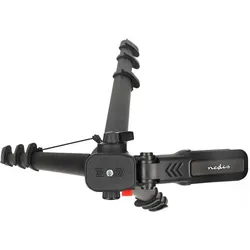 Nedis Tripod 5 Segmenten Pan & Tilt Incl. travelbag ABS / Aluminium Black (Kunststoff, Metall), Stativ, Schwarz