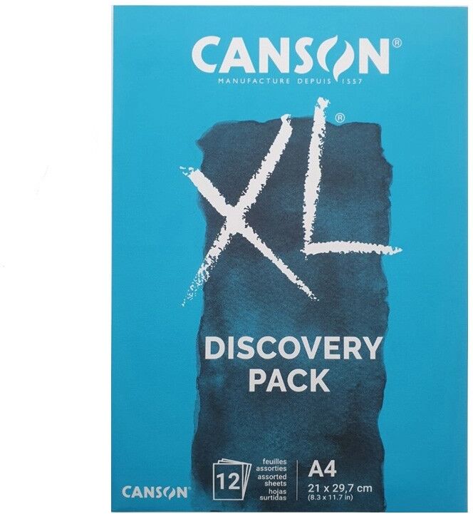 Pack découverte XL Canson Techniques Humides assortiment 3 x 4 Feuilles A4