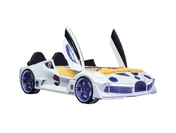 JVmoebel Autobett Rennwagen Bett mit Matratze für Kinderzimmer, stabil und hochwertig (KINDERBETT), Made in Europa