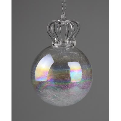 Weihnachtsbaumkugel AM DESIGN "aus Glas, BxH: 12x8 cm", transparent (irisierend), B:12cm H:8cm, Glas, Weihnachtsbaumkugeln, 3er Set
