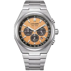 Citizen CA4610-85Z Eco-Drive Herrenarmbanduhr Chronograph Titan Pfirsich
