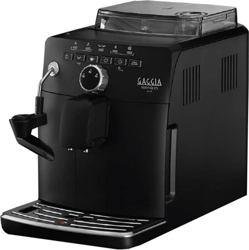 Gaggia Naviglio Milk Volautomaat Zwart met ingebouwde molen en 1,5 liter waterreservoir