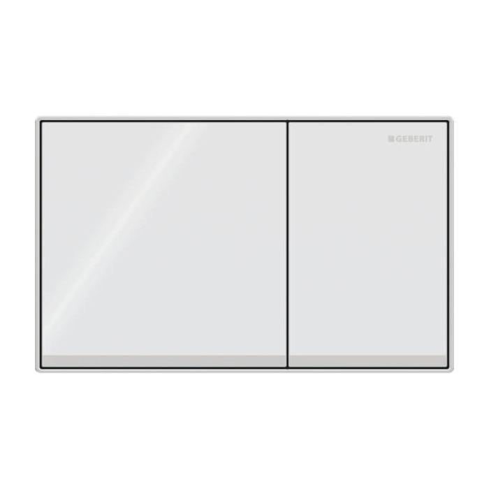 Geberit Sigma 60 Square Betätigungsplatte 115640SI1 Glas weiß, Betätigung flächenbündig