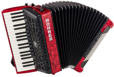 Hohner Bravo III 96 silent key red Rot