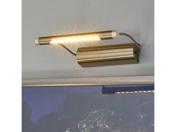 Bioledex LED-Bilderleuchte Tommy, messingfarben, batteriebetrieben Tommy, messing / gold, für Wohn- / Esszimmer, Metall, Modern, Wandleuchte, Wandlampe Innen