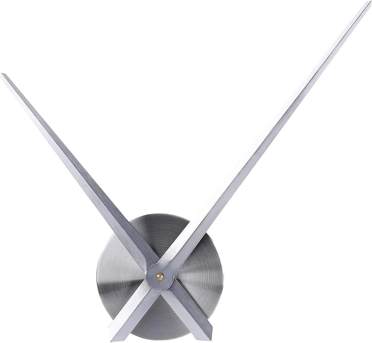 SnelShoppen Grote DIY 3D Wandklok van Metaal met Quartz-uurwerk - Zilver