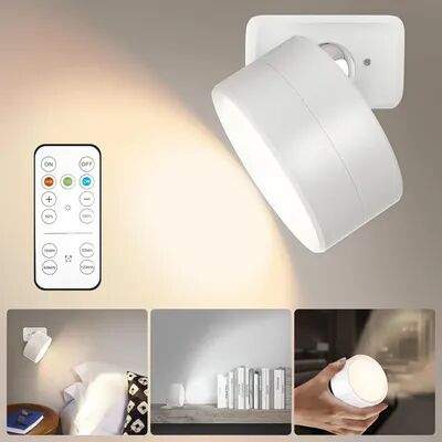 Friendly Fresh Finds Rechargeable Wireless Wall Sconce LED Magnetic Bedside Light With Remote Color Dimmable Lighting white
