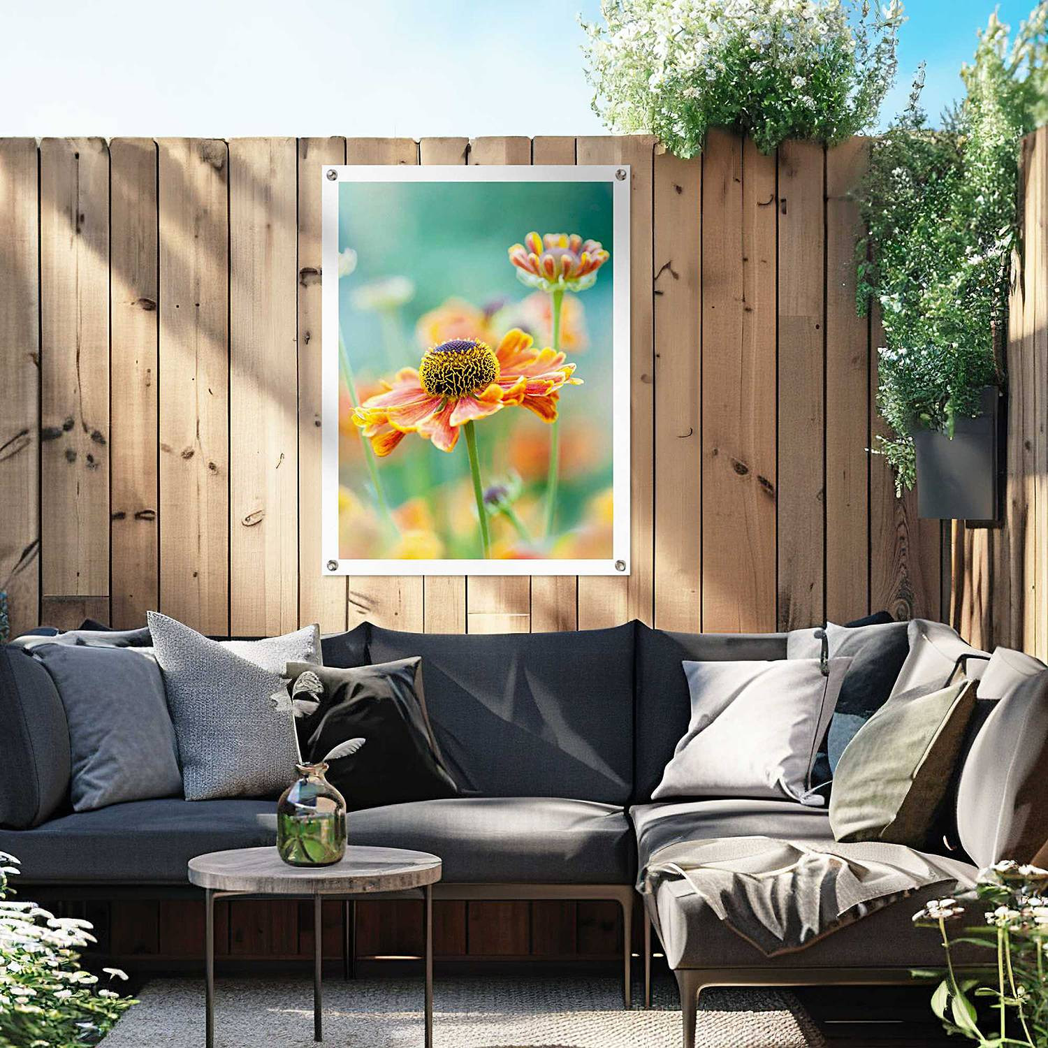 home24 Outdoor-poster Bloem PVC oranje B: 60 cm, H: 80 cm