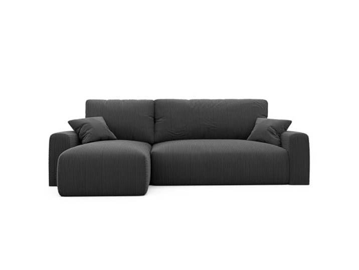 IDOHOME 244x106 Ecksofa mit Schlaffunktion (200x125) Cord Ecksofa 3 Sitzer mit Bettkasten - Wohnzimmer Eckcouch