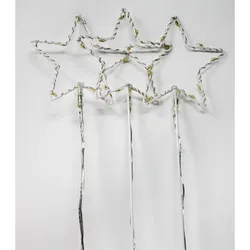 Stern mit Stab 3er Set 30 LEDs für Innen und Aussenbereich H 50cm