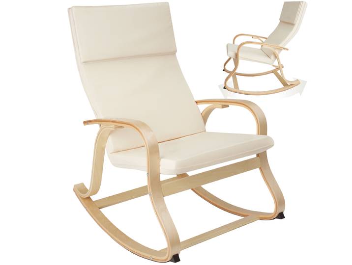 Schommelstoel Roca van berkenhout 150kg - beige