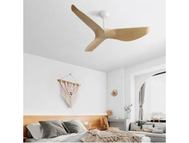 Ventilateur de Plafond Silencieux Réversible avec Télécommande 132 cm 6 Vitesses 32W Mode Hiver-Été 3 Pales Minuterie
