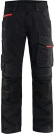 Blakläder Service Bundhose Service Plus, schwarz / rot, Konfektionsgröße 106 Grammatur 250 (149513309956D106)