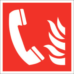 WOLK DIREKT Brandschutzschild, Alu, nachleuchtend Brandmeldetelefon, Größe: 20,0 x 20,0 cm DIN EN ISO 7010 F006 ASR A1.3 F006 150.A5175