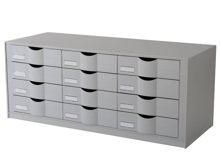 Paperflow Bloc classeur 12 tiroirs - Gris