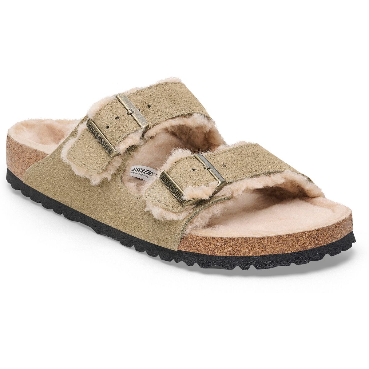 Birkenstock Arizona Shearling Velour Leather LAF taupe (250) Schmal 39 1028293-250-39