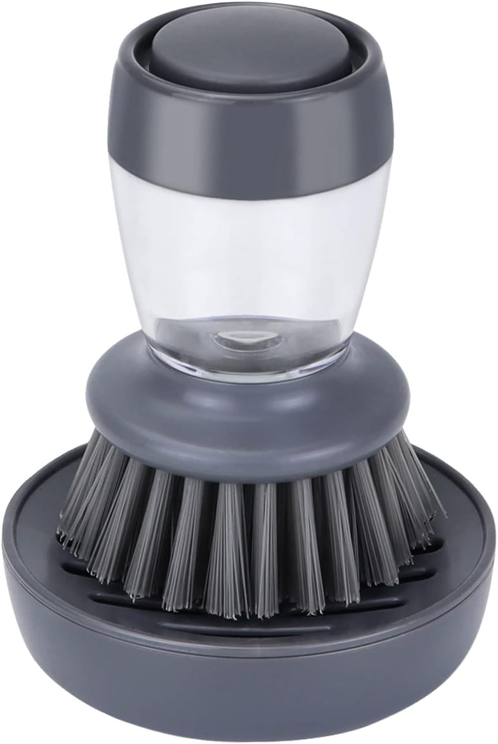 Afwasborstel met zeepdispenser en houder, nylon keukenborstel voor pannen en servies