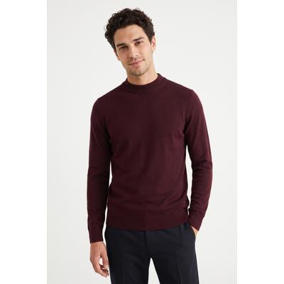 Strickpullover JOOP "Davide Schurwolle Premium Strick", Herren, Gr. XL, rot (bright rot), Strick, Obermaterial: 100% Wolle, normal, Rippbündchen, Pullover Strickpullover, aus edler Wolle