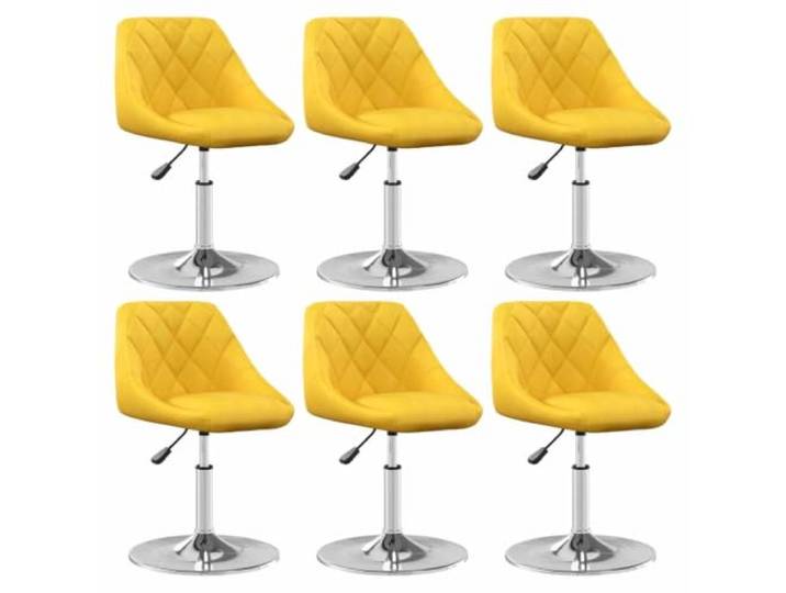 NLQMSU Esszimmerstühle, drehbar, Senfgelb, Samt, 6 Stück Weicher Samt, robuster verchromter Stahl, verstellbarer Gashebel, 360° drehbar, modernes Design