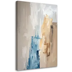 BILD auf Leinwand, Abstrakt in Beige und Blau