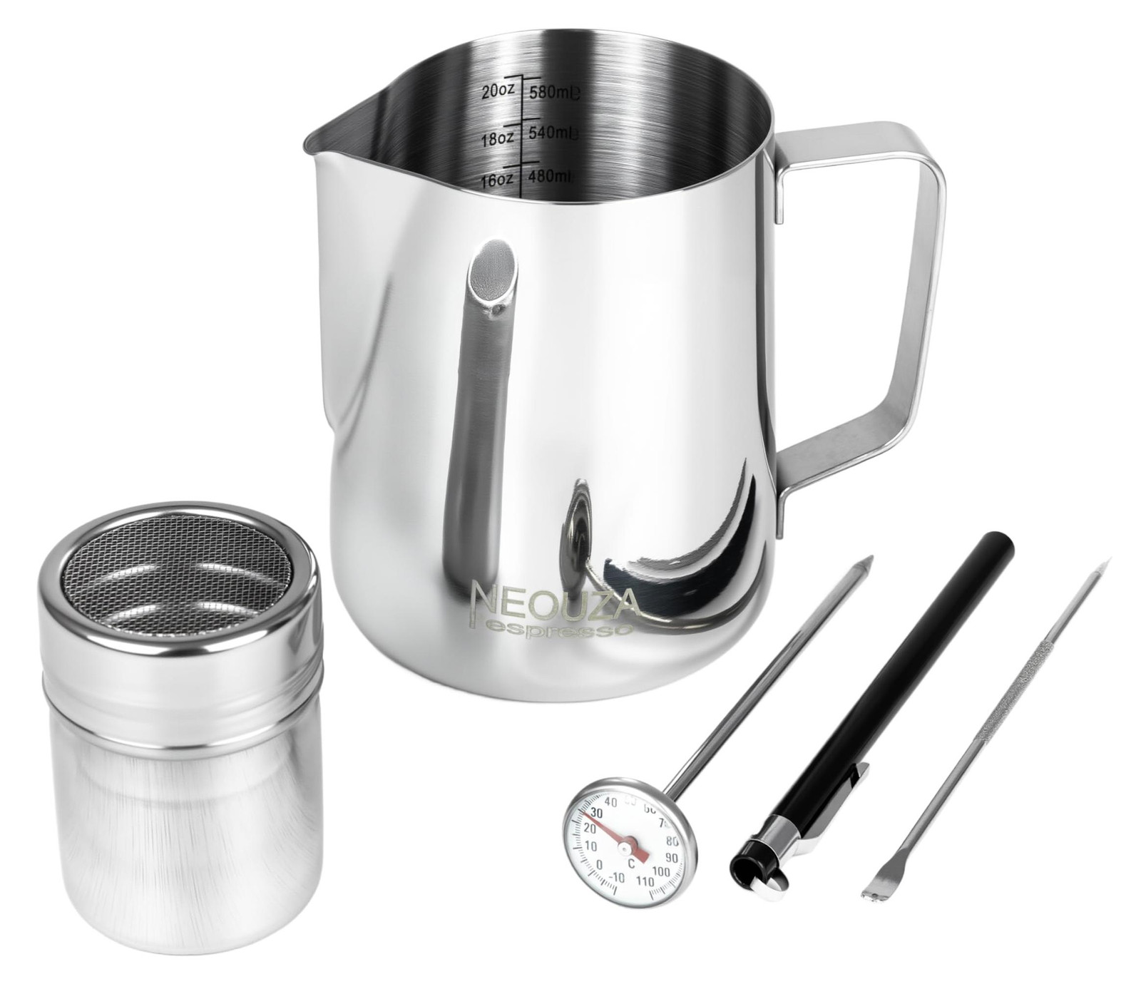 Selius Koffie melkschuimkruik 600 ml met accessoires voor espressomachine
