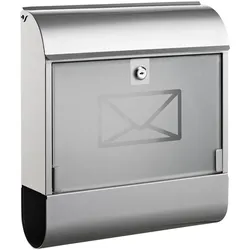 Alco, Briefkasten, 8608 Briefkasten mit Zeitungsbox, ca. 36 x 40 x 11 cm, silber (11 x 40 x 36 cm)
