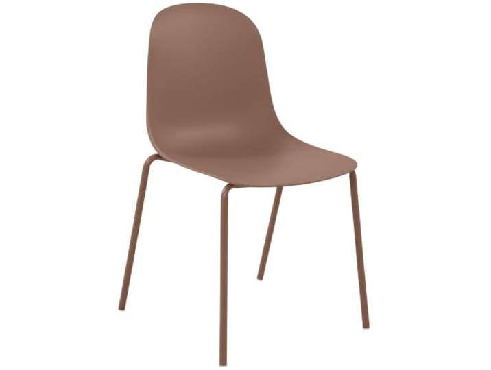 CLP Stapelstuhl Hardin I Gartenstuhl absolut wetterfest und UV-beständig I Stuhlgestell aus pulverbeschichtetem Stahl I Outdoorstuhl Farbe Terracotta