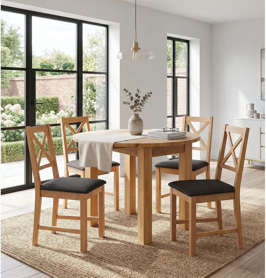 Natur Pur Solid Oak Dining Set Brown