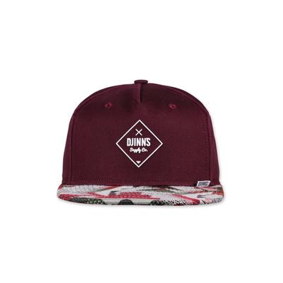Snapback Cap DJINNS "Djinns Djinns 5 Panel Rubber Aztek Snapback Cap", Herren, Gr. onesize, rot (wine), Caps