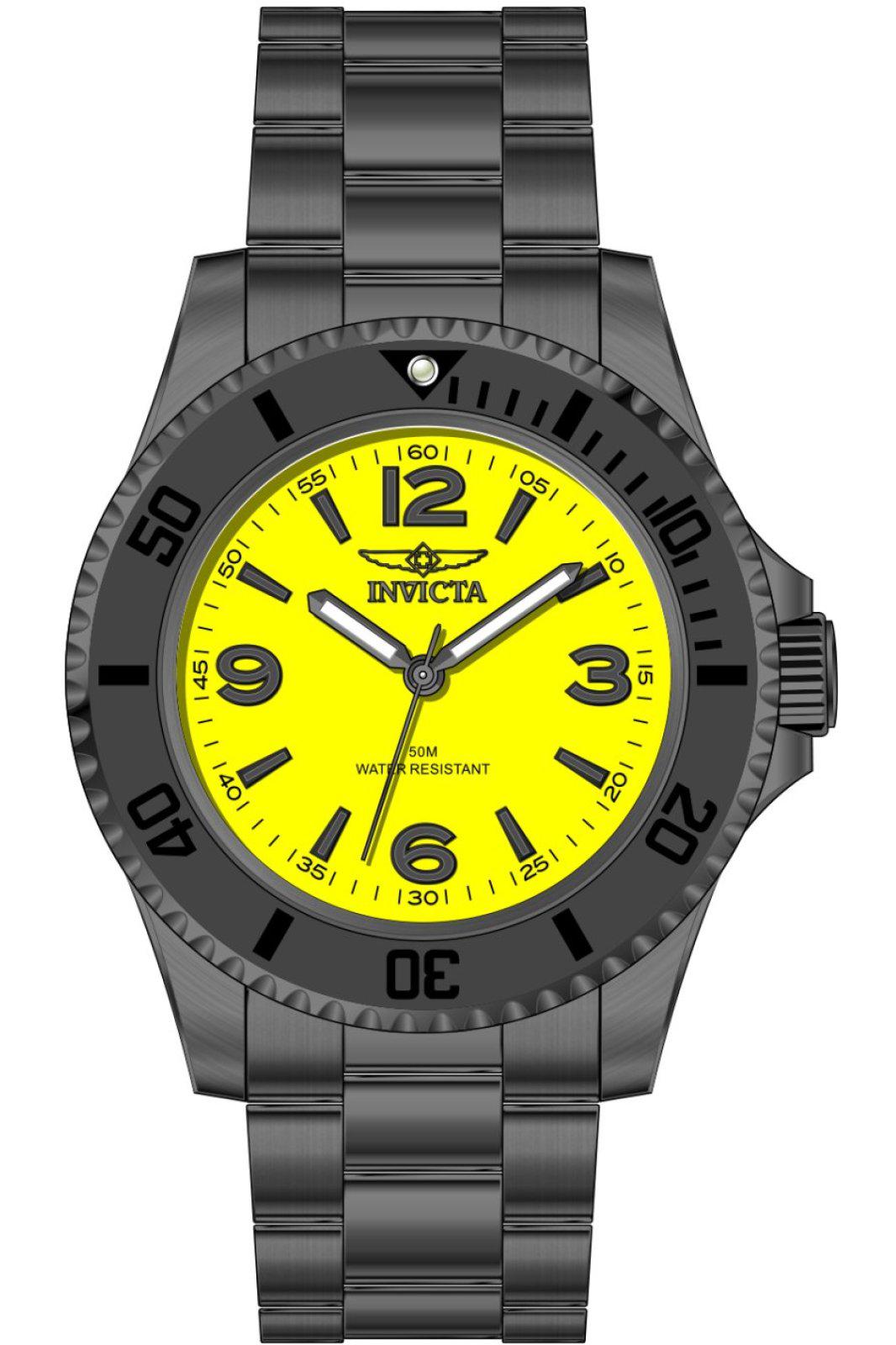Invicta Specialty 69718 Herren Uhr - Quartz Bewegung - Edelstahl mit Gelbem Zifferblatt - 40 mm