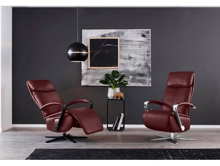 Relaxsessel, Rot, 68x113x83 cm, Longlife Xtra-Leder, Doppelmotor, Vintage, W.SCHILLIG